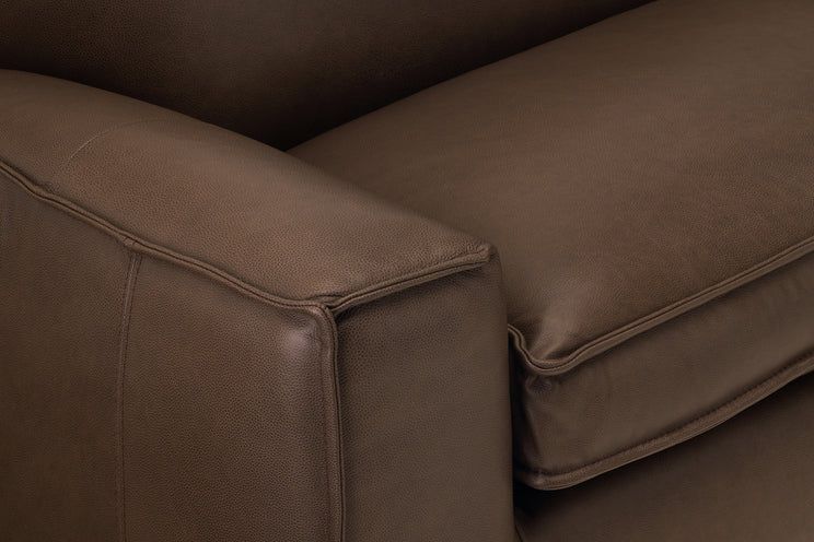 Brown leather sofa corner